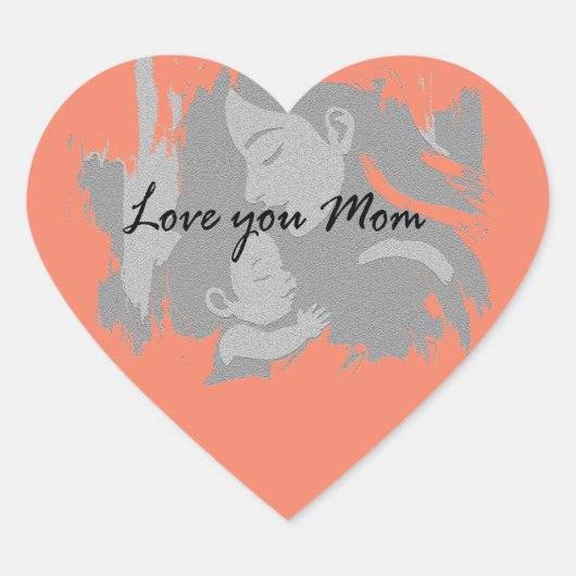 Hou van je moeder hart sticker (Voorkant)