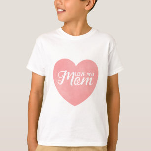 Hou van je moeder in roze hart, moederdag design t-shirt