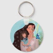 Hou van je moeder met een klein meisje sleutelhanger (Achterkant)