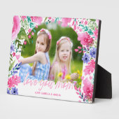 Hou van je moeder Moederdag Waterverf Bloemen Foto Fotoplaat (Zijkant)