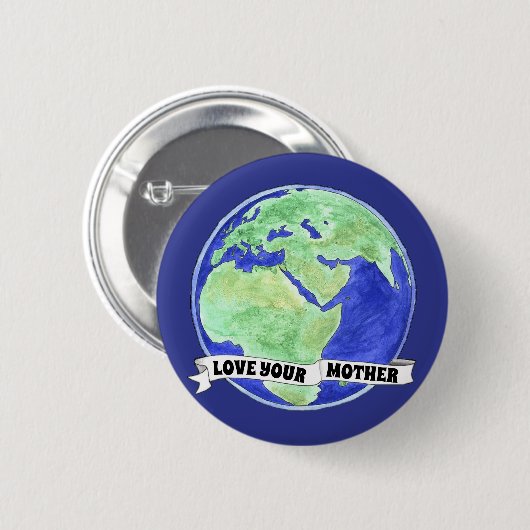 Hou van je Moeder Planeet Aarde Scroll Ronde Button 5,7 Cm (Voorkant /achterkant)
