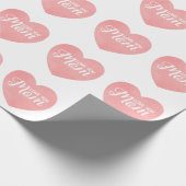 Hou van je moeder tekst, moederdag roze hart cadeaupapier (Hoek)