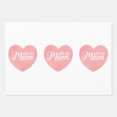 Hou van je moeder tekst, moederdag roze hart inpakpapier vel (Voorkant 2)