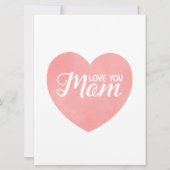 Hou van je moeder tekst, moederdag roze hart kaart (Voorkant)
