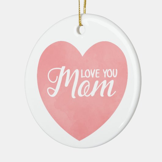 Hou van je moeder tekst, moederdag roze hart keramisch ornament (Links)