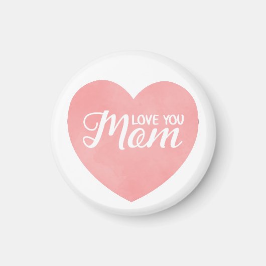 Hou van je moeder tekst, moederdag roze hart magneet (Voorkant)