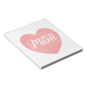 Hou van je moeder tekst, moederdag roze hart notitieblok (Schuin)