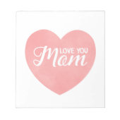 Hou van je moeder tekst, moederdag roze hart notitieblok (Voorkant)