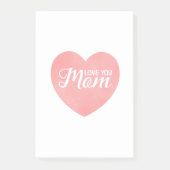 Hou van je moeder tekst, moederdag roze hart post-it® notes (Voorkant)