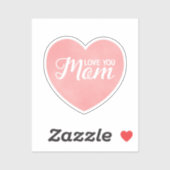 Hou van je moeder tekst, moederdag roze hart sticker (Vel)