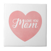 Hou van je moeder tekst, moederdag roze hart tegeltje (Voorkant)