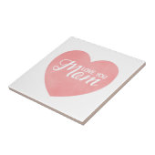 Hou van je moeder tekst, moederdag roze hart tegeltje (Zijkant)