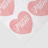 Hou van je moeder tekst, moederdag roze hart tissuepapier (Detail)