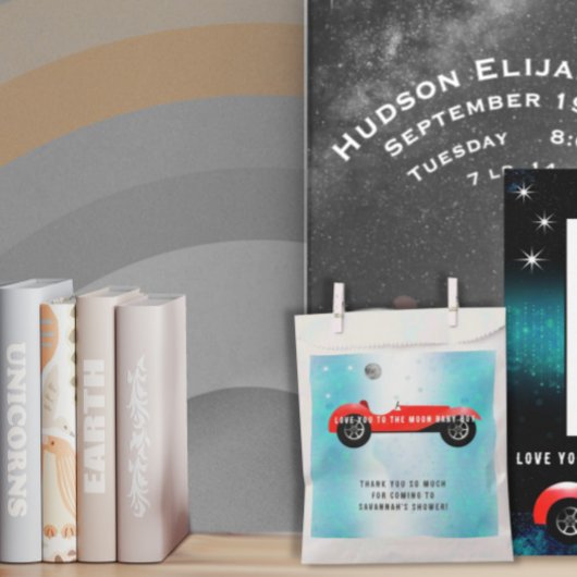 Hou van je naar de maan Baby Boy Classic Car Bedankzakje