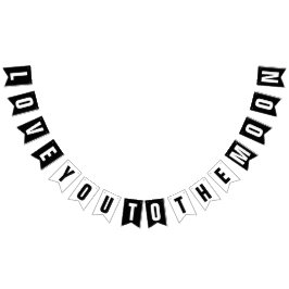 HOU VAN JE NAAR DE MAAN BRUILOFT DECOR VLAGGETJES