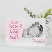 Hou van je naar de maan en achter meisje roze foto (Staand voorkant)