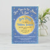 Hou van je naar de maan en terug baby shower nodig kaart (Staand voorkant)