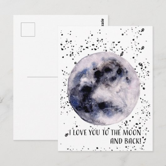 Hou van je naar de maan en terug briefkaart (Voorkant / Achterkant)