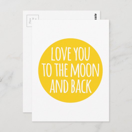 Hou van je naar de maan en terug briefkaart (Voorkant / Achterkant)