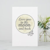Hou van je naar de maan en terug briefpapier (Staand voorkant)