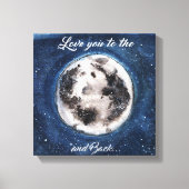 Hou van je naar de maan en terug canvas afdruk (Voorkant)