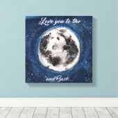 Hou van je naar de maan en terug canvas afdruk (Insitu (Houten vloer))