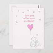 Hou van je naar de maan en terug! Valentijnsdag Briefkaart (Voorkant / Achterkant)