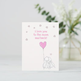 Hou van je naar de maan en terug! Valentijnsdag Briefkaart