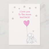 Hou van je naar de maan en terug! Valentijnsdag Briefkaart (Voorkant)