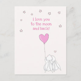 Hou van je naar de maan en terug! Valentijnsdag Briefkaart