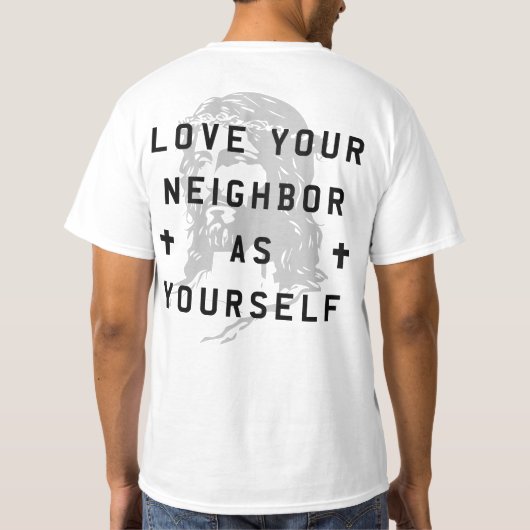 Hou van je naaste als van jezelf t-shirt (Achterkant)