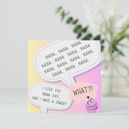 hou van je Nana roze moederdag cupcakes Feestdagenkaart (Staand voorkant)