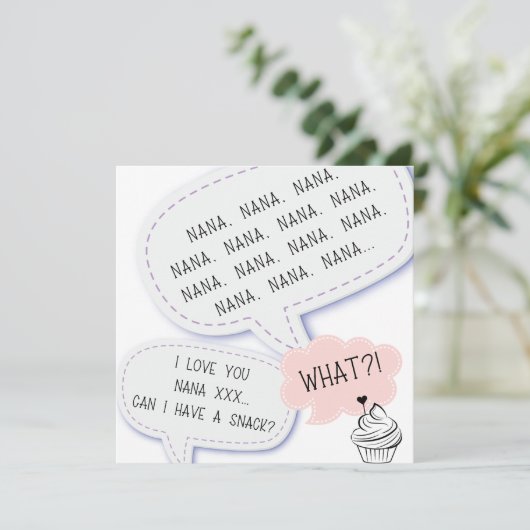 hou van je Nana witte moederdag eten woordspeling Feestdagenkaart (Staand voorkant)