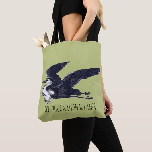 Hou van je nationale parken Grey Heron Tote Bag (Dichtbij)
