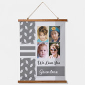 Hou van je oma 4 fotoblad grijs hangend wandkleed (Voorkant)