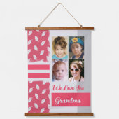 Hou van je oma 4 fotoblad roze hangend wandkleed (Voorkant)