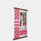 Hou van je oma 4 fotoblad roze hangend wandkleed (Gebogen)