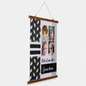 Hou van je oma 4 fotoblad zwart hangend wandkleed (Gebogen)