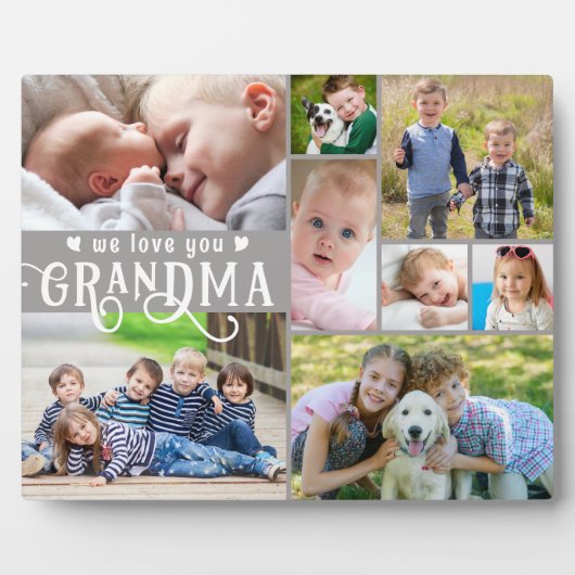Hou van je oma 8 Aangepaste kleuren fotoCollage Fotoplaat (Voorkant)