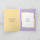 Hou van je oma en voeg foto's toe paarse gele verj kaart (Binnen)