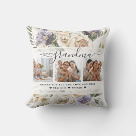 Hou van je oma | Floral Drie Foto-collage Kussen