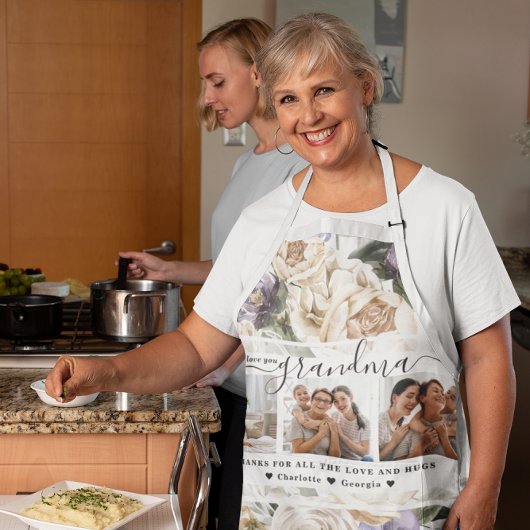 Hou van je oma | Floral Drie Foto-collage Schort