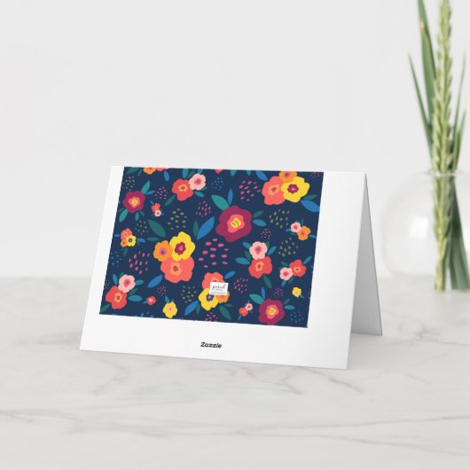 Hou van je oma Floral in Blue Moederdag Kaart (Achterkant)