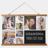 Hou van je oma | Foto Collage Handgeschreven tekst Hangend Wandkleed (Voorkant)