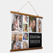 Hou van je oma | Foto Collage Handgeschreven tekst Hangend Wandkleed (Gebogen)