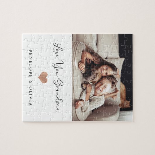 Hou van je oma | Foto en script en hart Legpuzzel (Horizontaal)