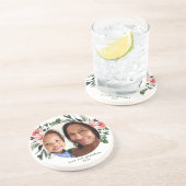 Hou van je oma Greenery Wreath met foto Zandsteen Onderzetter (Zijkant)