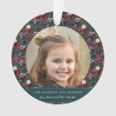 Hou van je oma Kerstrood en groene 2 foto's Ornament (voorkant)