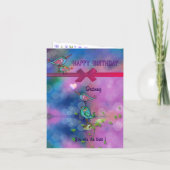 Hou van je, oma  Paarse verjaardag Kaart (Achterkant)