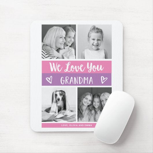 Hou van je oma | Roze kleurenblokfotoraster Muismat (Met muis)